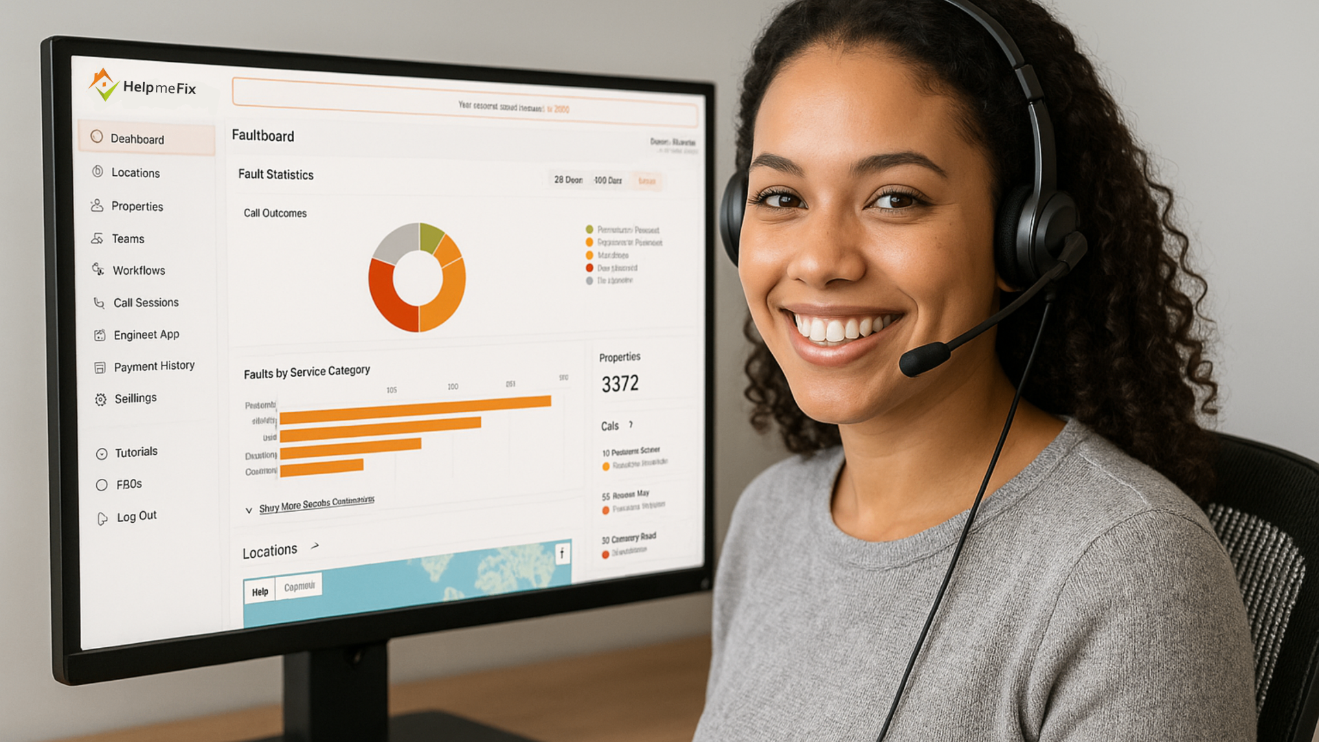 Customer service representative using Contact Hub dashboard